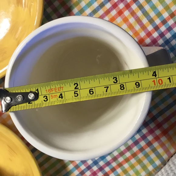Handmade Ceramic Mug & Saucer w/Unique Design Hand-painted Bugs~Flowers~Bees - Picture 11 of 12